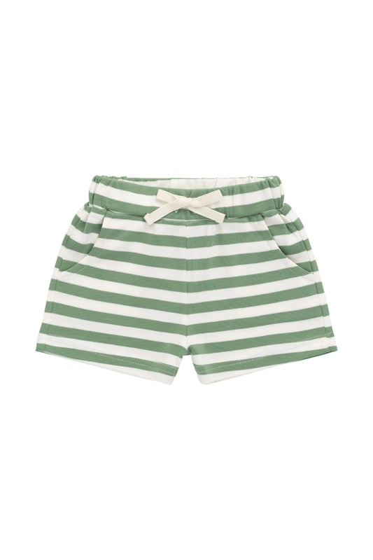 Jamie Kay - Pima Cotton Wesley Short - Essential Stripe Parchment/Snow Pea