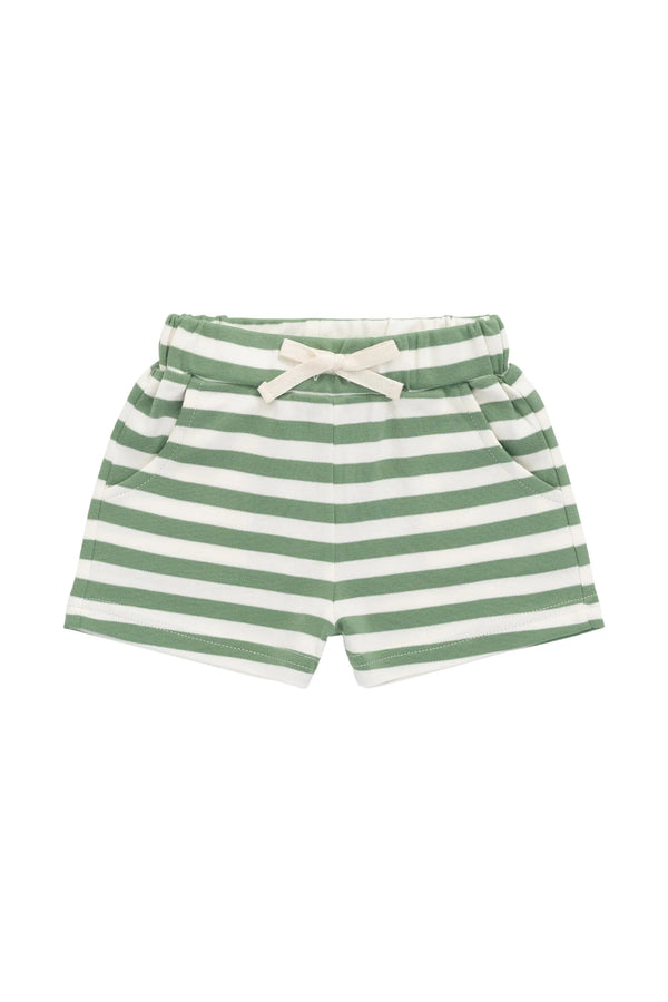 Jamie Kay - Pima Cotton Wesley Short - Essential Stripe Parchment/Snow Pea