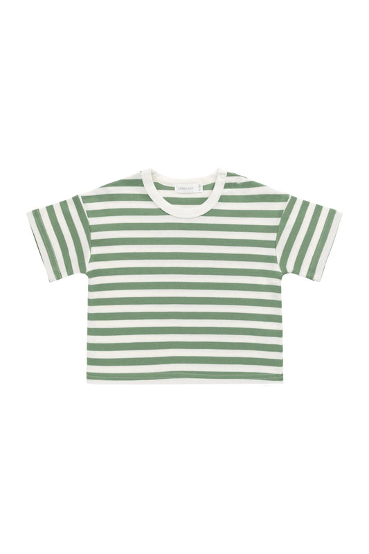 Jamie Kay - Pima Cotton Wesley Tee - Essential Stripe Parchment/Snow Pea