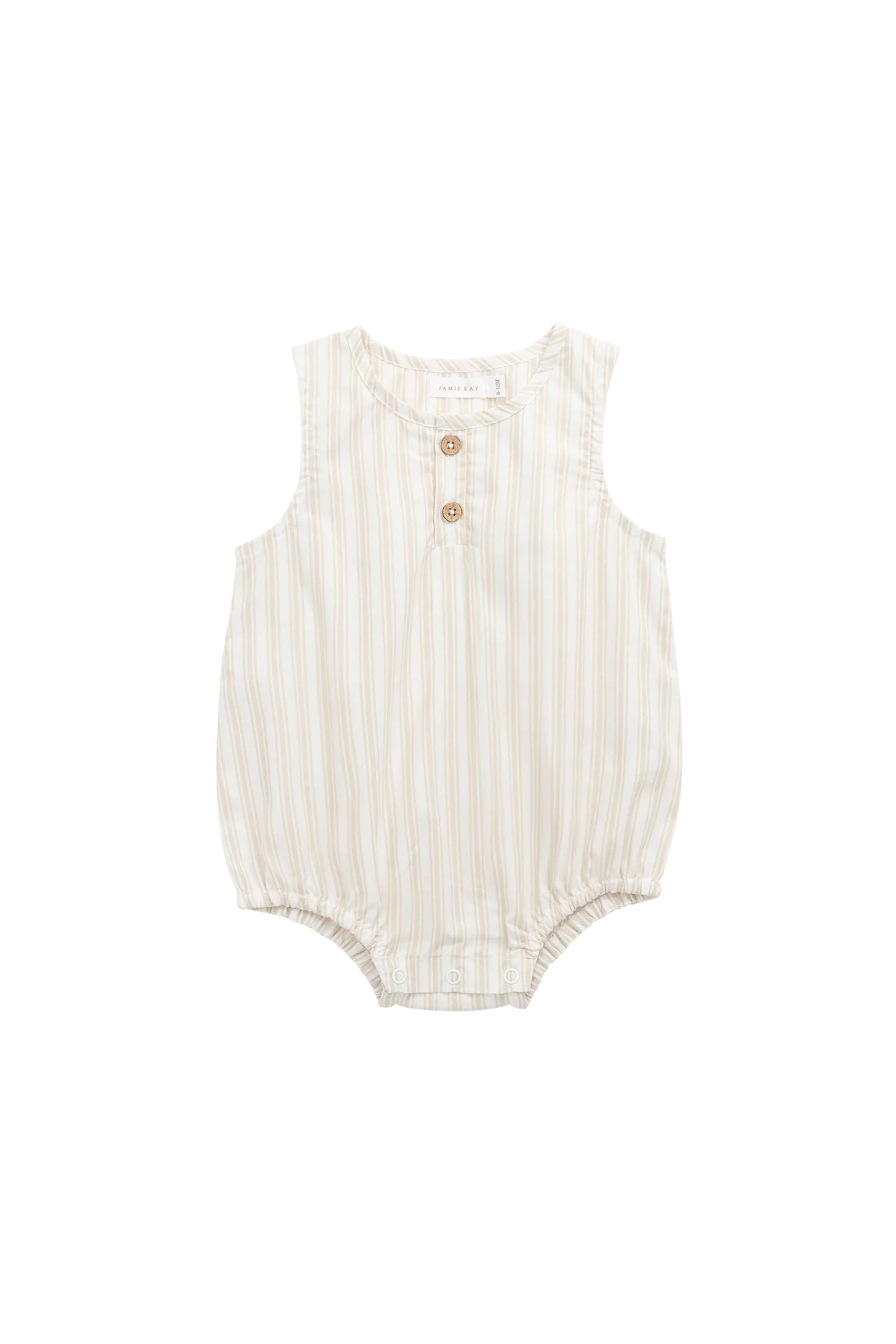 Jamie Kay - Organic Cotton Archie Playsuit - Variegated Stripe Foam