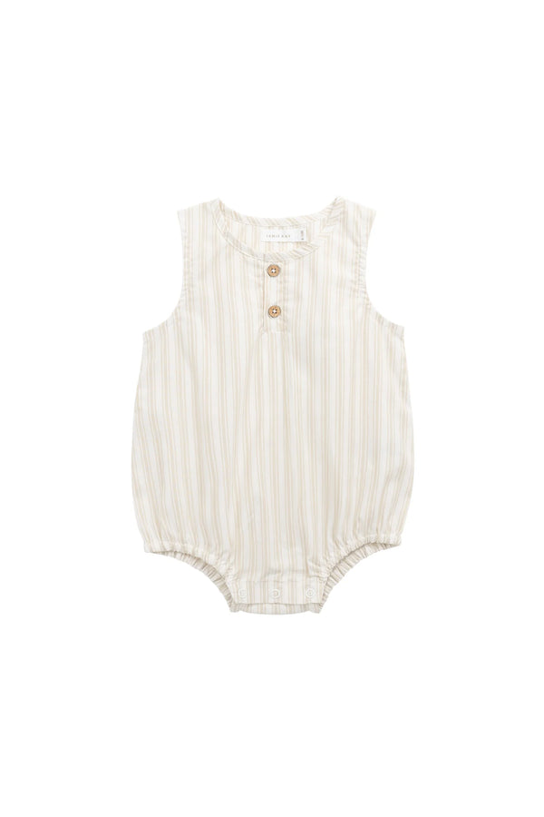 Jamie Kay - Organic Cotton Archie Playsuit - Variegated Stripe Foam