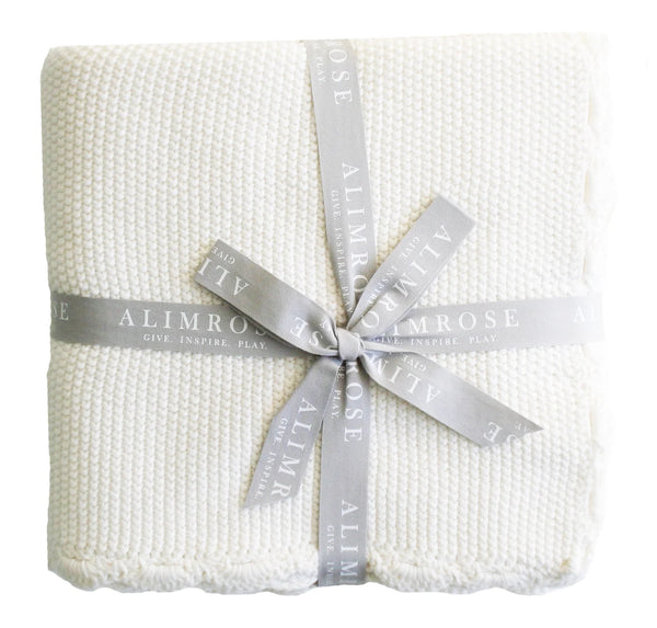 Alimrose- Ivory Mini Moss Stitch Baby Blanket