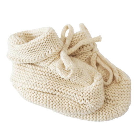 Alimrose- Knit Baby Booties- Cream