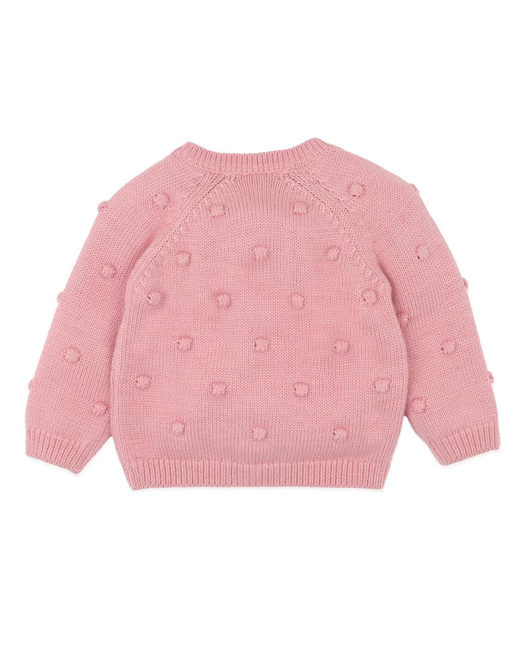 Bebe - Pink- Charlie Bobble Knitted Cardigan