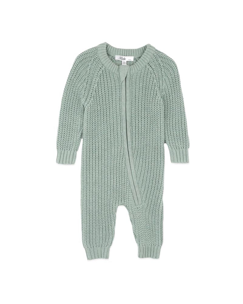Bebe - Sage Knitted Zip Romper