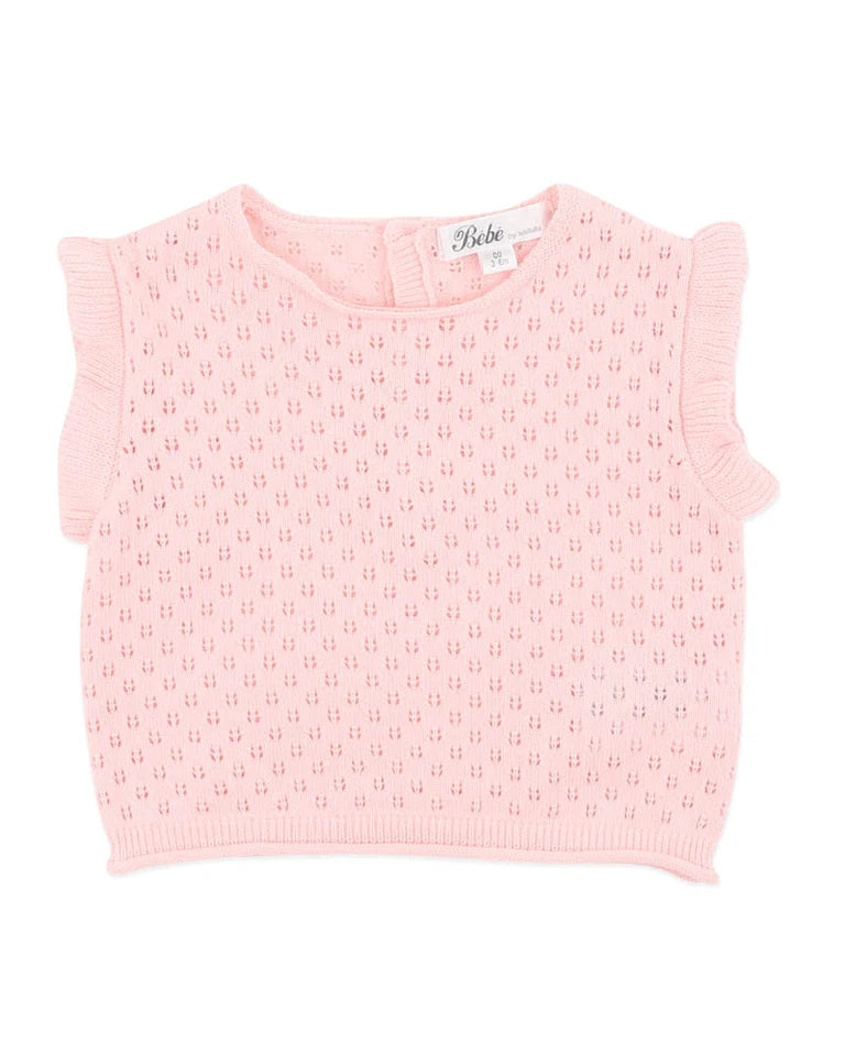 Fox & Finch -  Pink Organic Pointelle Knit Top