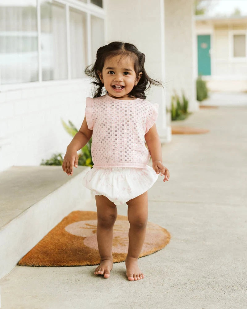 Fox & Finch -  Pink Organic Pointelle Knit Top