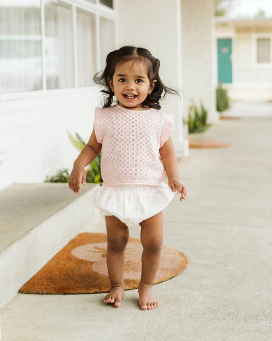 Fox & Finch -  Pink Organic Pointelle Knit Top