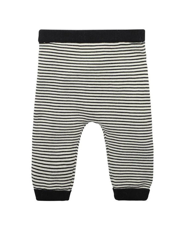 Bebe- Charcoal Stripe Panda Knitted Leggings