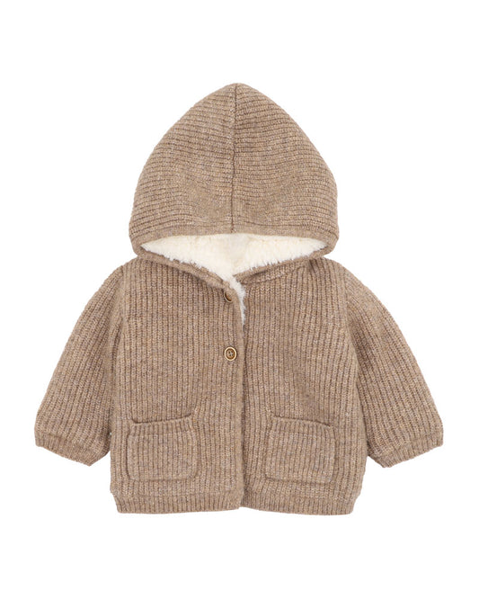 Bebe - Biscuit Knitted Hooded Jacket