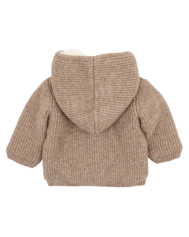 Bebe - Biscuit Knitted Hooded Jacket