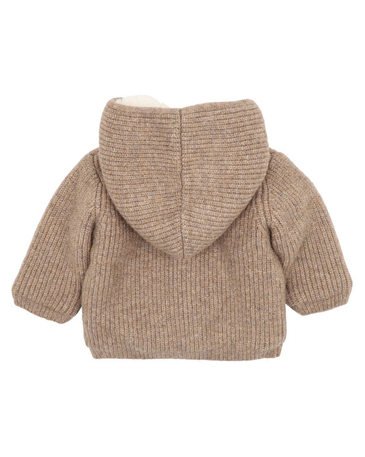 Bebe - Biscuit Knitted Hooded Jacket