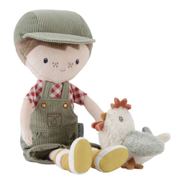 Little Dutch - Cuddle Doll Farmer Jim with Chicken 35cm
