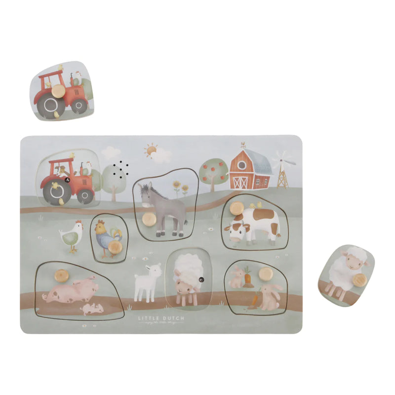 Little Dutch - Little Farm Wooden Sound Puzzle