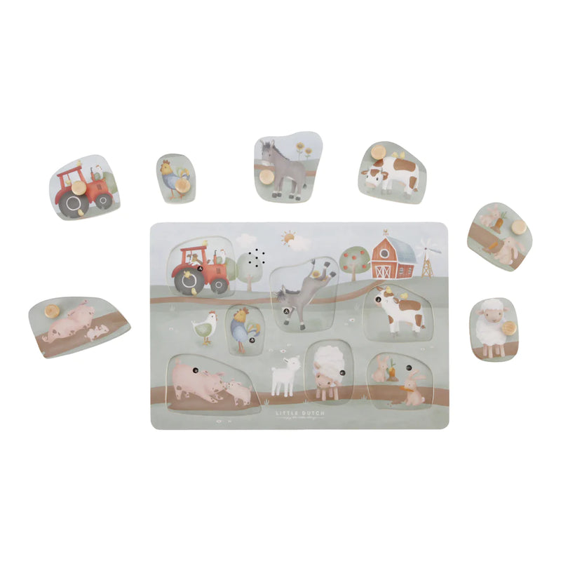 Little Dutch - Little Farm Wooden Sound Puzzle
