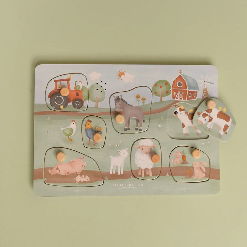 Little Dutch - Little Farm Wooden Sound Puzzle