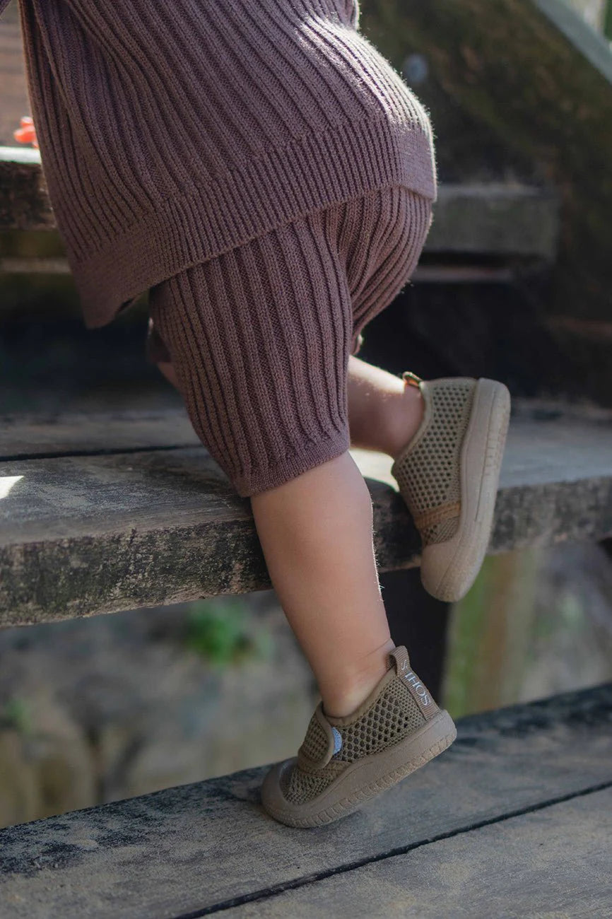 Little Sohls- Active Velcro Shoe- Earthstone Brown