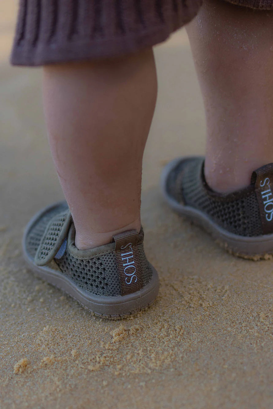 Little Sohls- Active Velcro Shoe- Earthstone Brown
