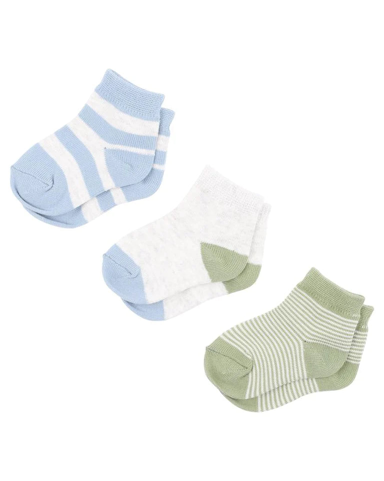 Minihaha- 3PK Socks Blues & Greens