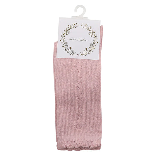 Minihaha - Dusky Pink Pointelle Knee Highs