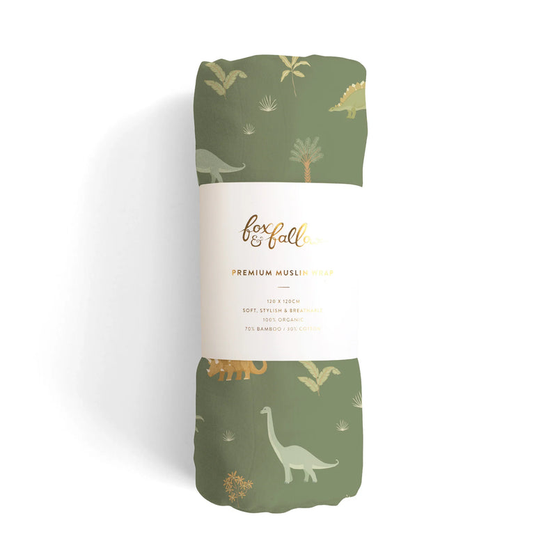 Fox & Fallow - Dinos Organic Muslin Wrap Swaddle