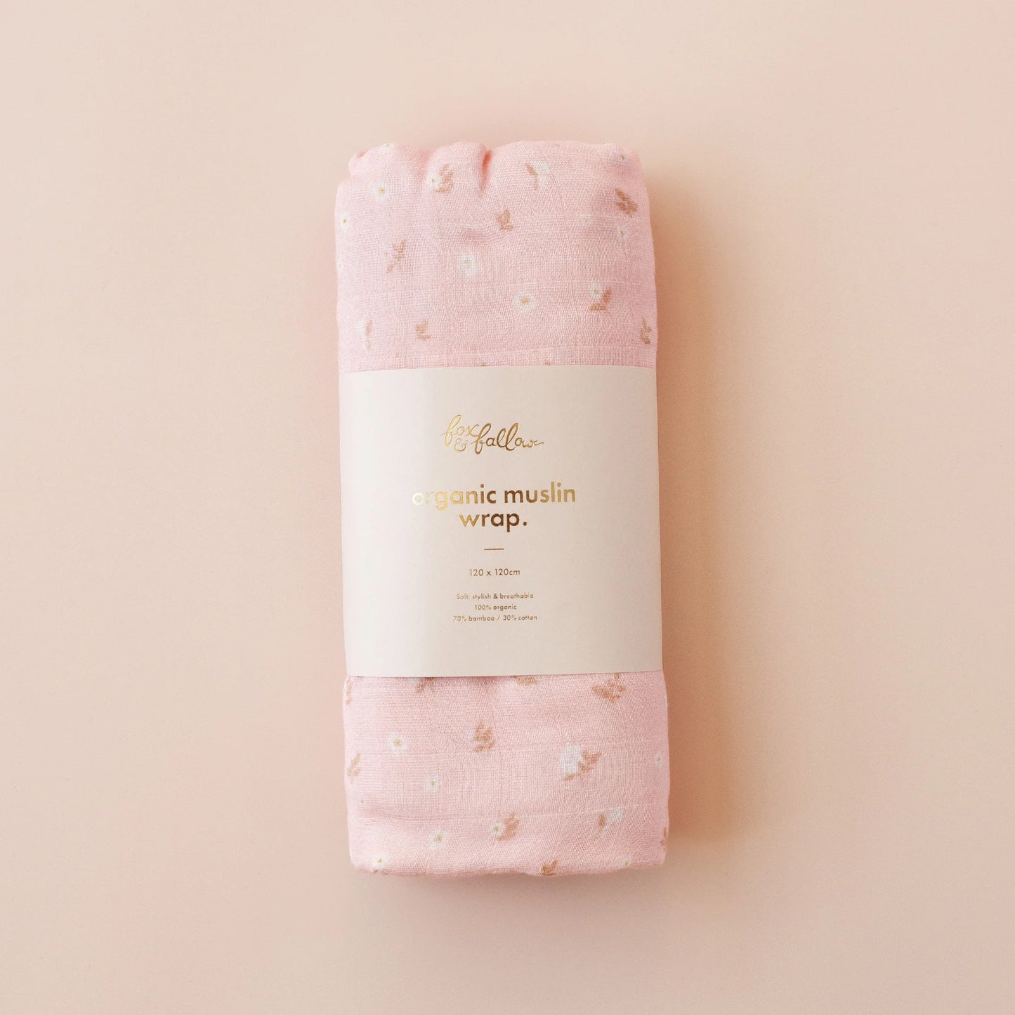 Fox & Fallow - Dusty Roses Organic Muslin Wrap Swaddle