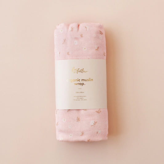 Fox & Fallow - Dusty Roses Organic Muslin Wrap Swaddle