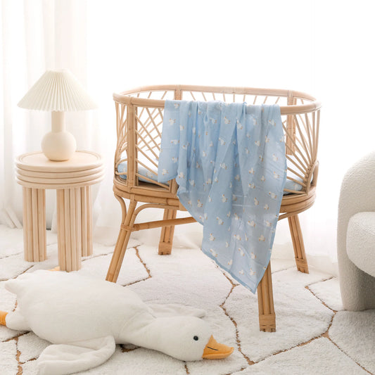 Fox & Fallow - Blue Duck Organic Muslin Wrap Swaddle