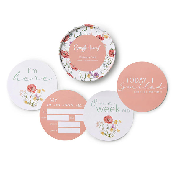 Snuggle Hunny - Meadow & Pink Sand Reversible Milestone Cards