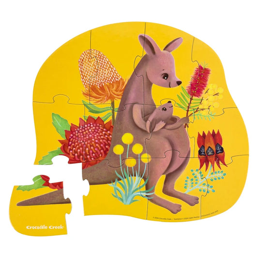 Crocodile Creek - Mini Puzzle 12pc - Kangaroo & Joey