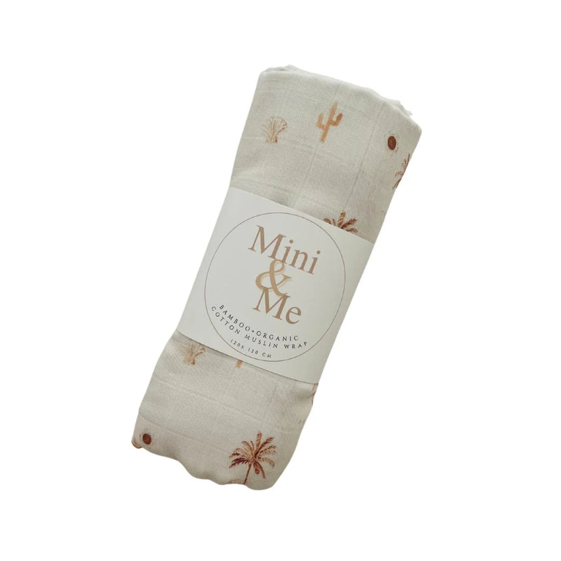 Cuddle Bug & Co - Bamboo Muslin Wrap Desert Palms