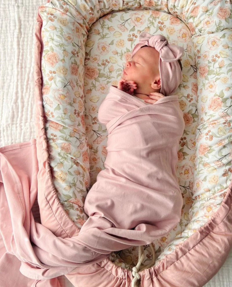 Cuddle Bug & Co - Organic Jersey Baby Wrap Set Blush