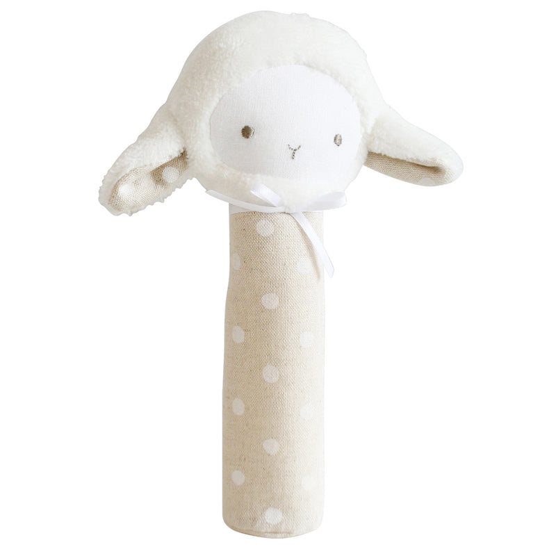 Alimrose- Lamby Squeaker White Linen Spot