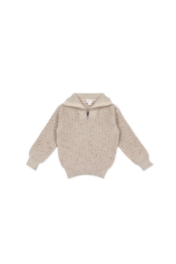 Jamie Kay - Nicholas Oatmeal Half Zip Jumper