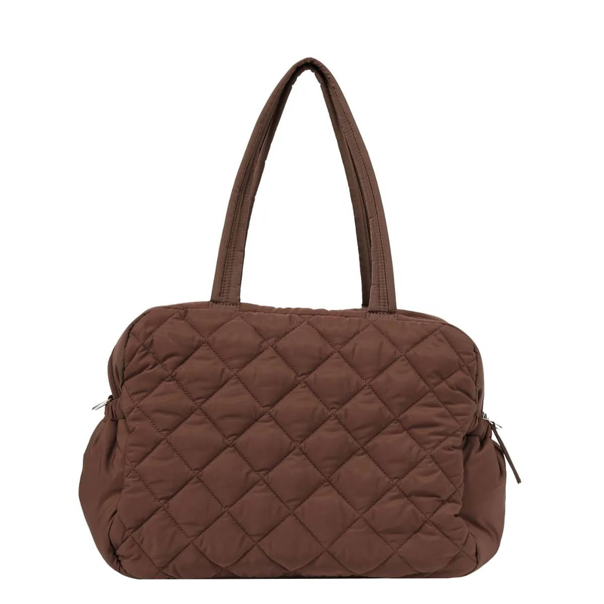 Oi Oi- Quilted Nylon All Nappy Bag- Chocolate
