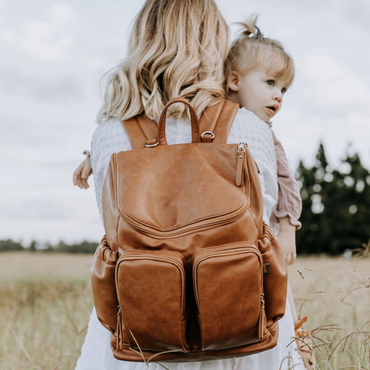 Oi Oi- Tan Vegan Leather Nappy Bag