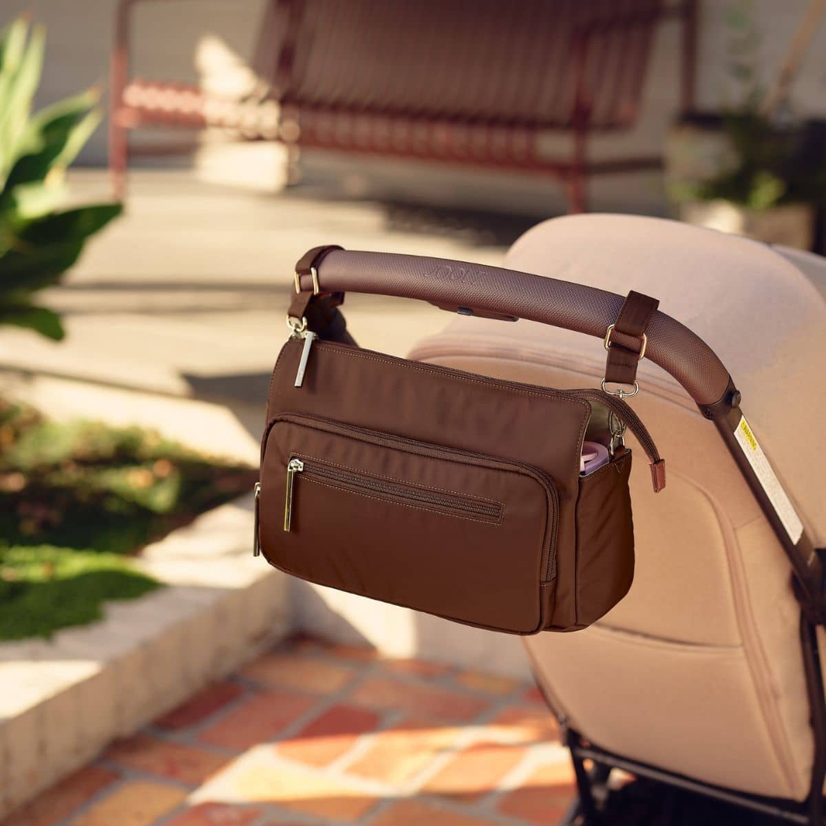 Oi Oi- Multitasker Pram Caddy- Choc Nylon