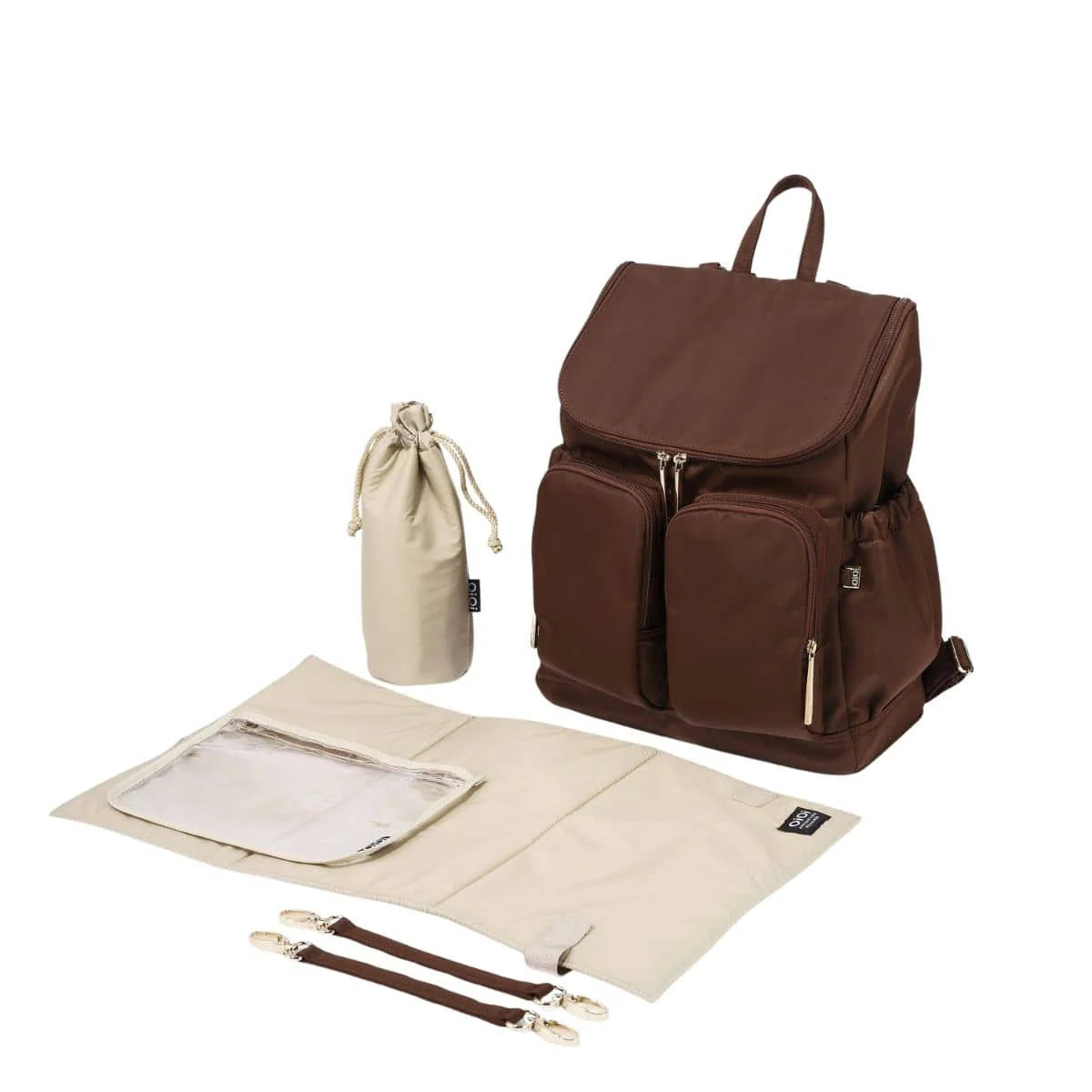 Oi Oi- Nylon Nappy Backpack- Chocolate
