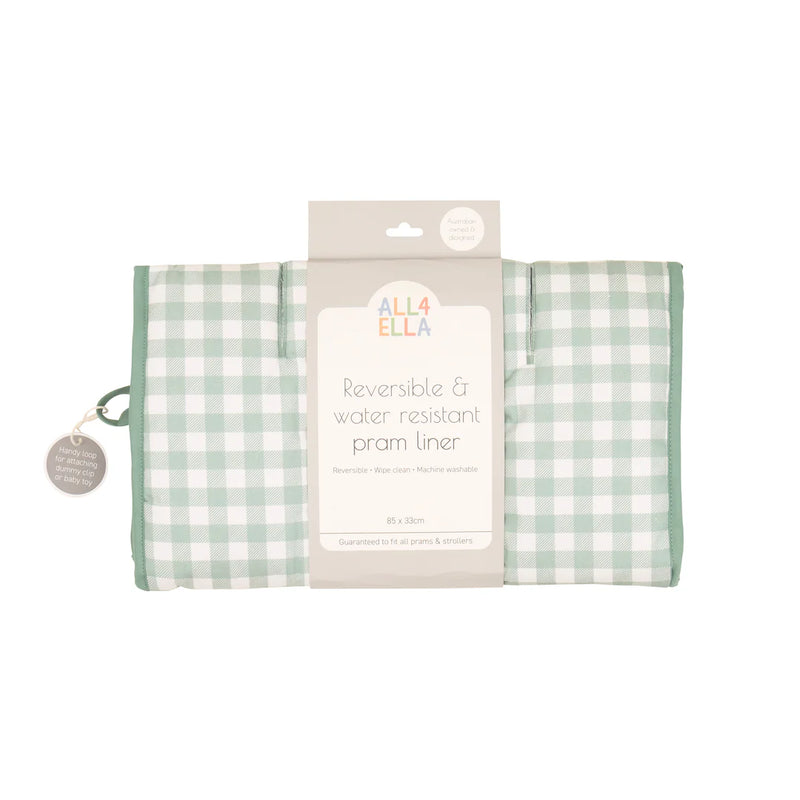 All4Ella- Pram Liner- Gingham Sage