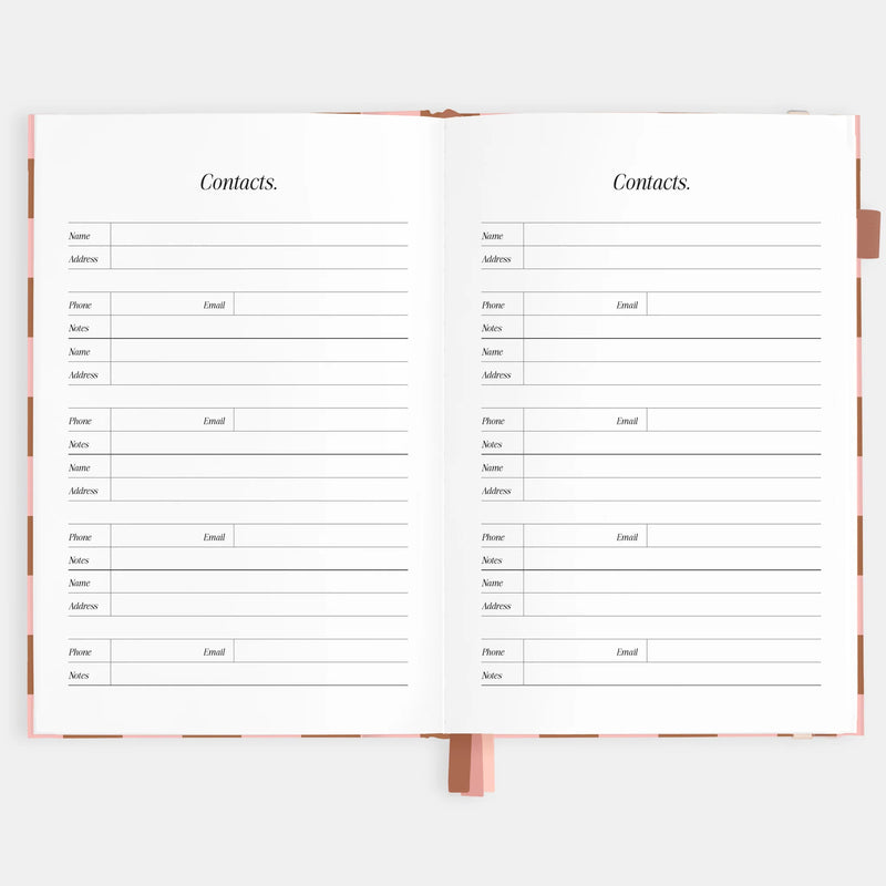 Fox & Fallow - 2026 A5 Vertical Planner - Rose Check