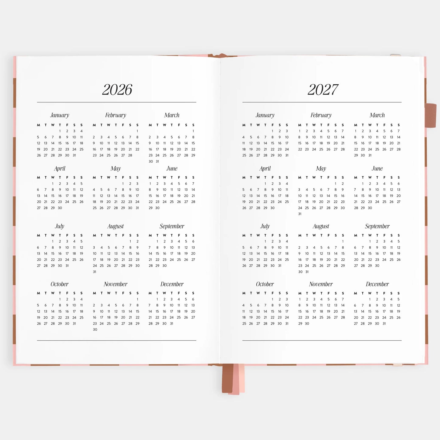 Fox & Fallow - 2026 A5 Vertical Planner - Rose Check