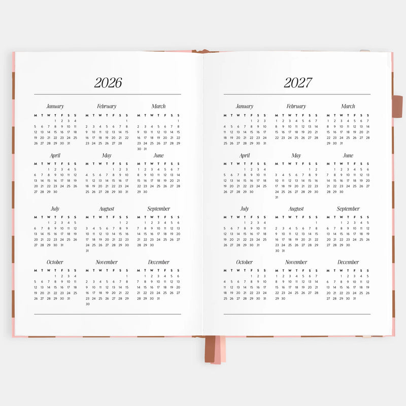 Fox & Fallow - 2026 A5 Vertical Planner - Rose Check