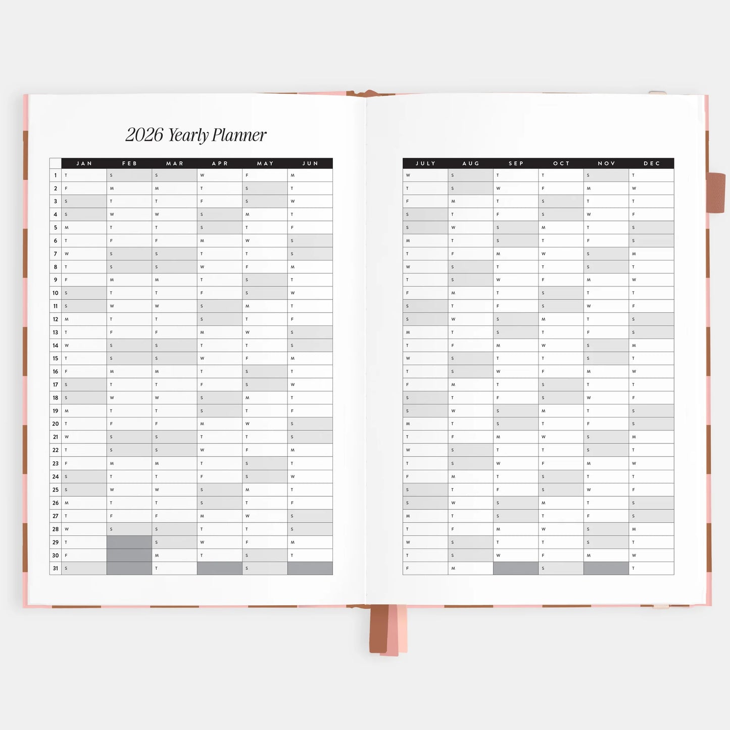 Fox & Fallow - 2026 A5 Vertical Planner - Rose Check