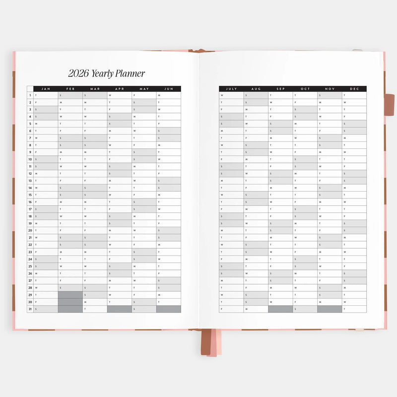 Fox & Fallow - 2026 A5 Vertical Planner - Rose Check