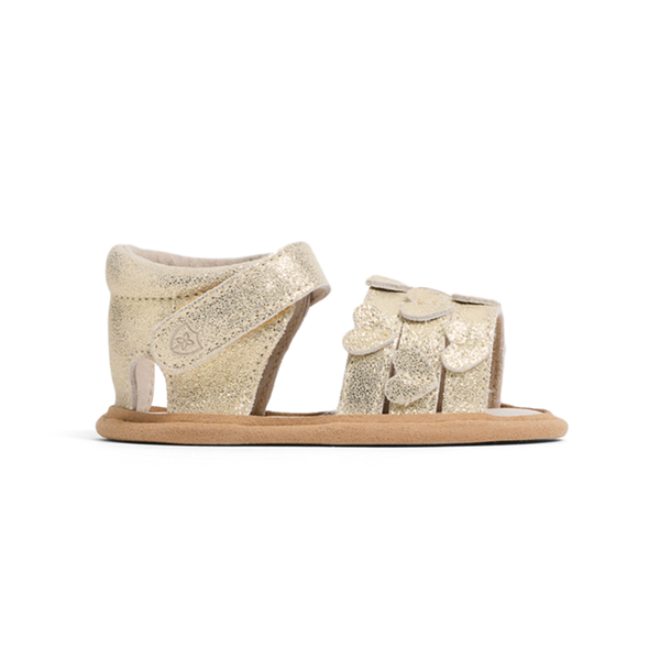 Pretty Brave- Hearts Sandal- Gold Sparkle