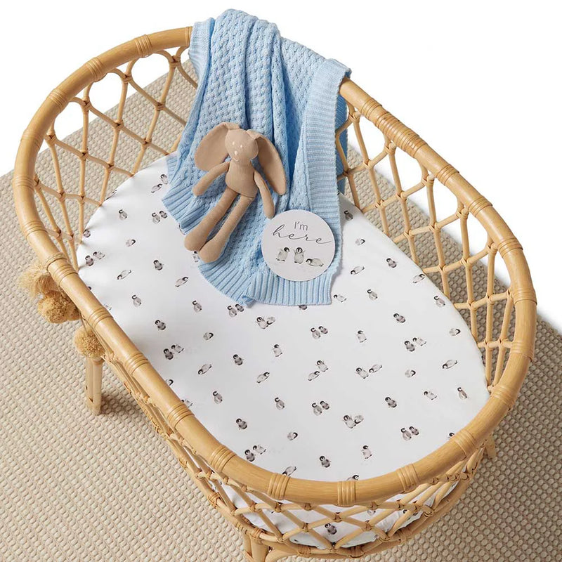 Snuggle Hunny Kids- Penguin Fitted Bassinet Sheet & Change Pad Cover