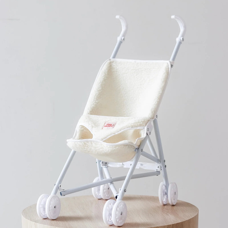 Tiny Harlow - Folding Dolls Stroller- Cream Sherpa