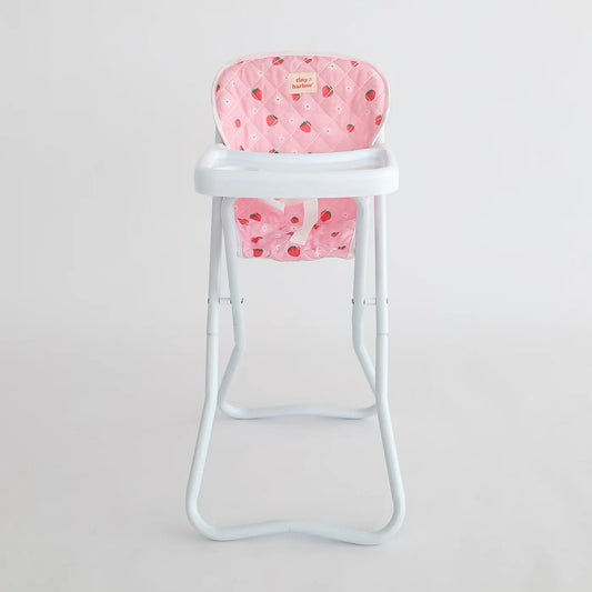 Tiny Harlow - Dolls High Chair- Pink Strawberry