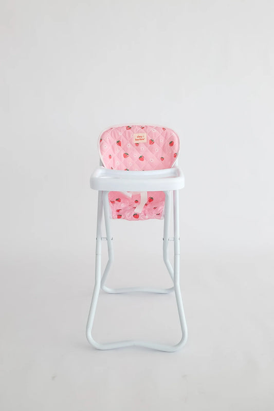 Tiny Harlow - Dolls High Chair- Pink Strawberry