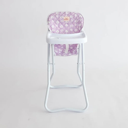 Tiny Harlow - Dolls High Chair- Lilac Gingham Cherry